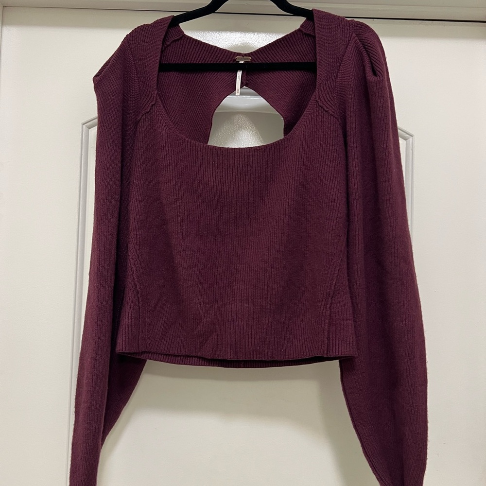 NWOT Free People Saffron Open-Back Ribbed Sweater - Picture 3 of 8